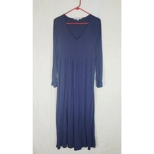 The Nines By Hatch navy blue vneck stretch knit maternity dress Size Med Minimal